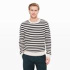 Club Monaco Color Natural/navy Striped Cotton Crew