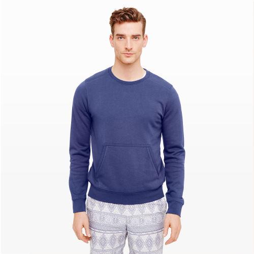 Club Monaco Color Grey Quilted-shoulder Sweatshirt In Size M