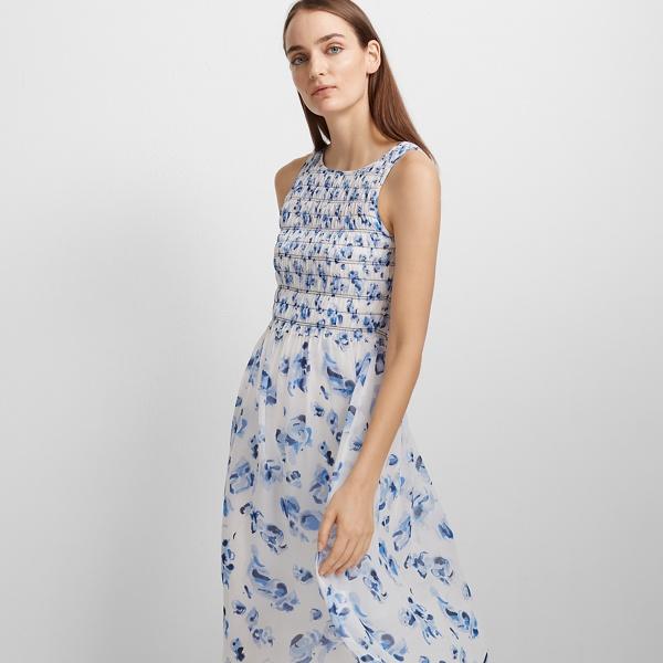 Club Monaco White Multi Feleenie Silk Dress