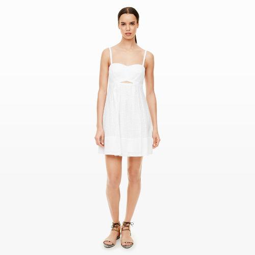 Club Monaco Color White Tamarah Eyelet Dress In Size 6