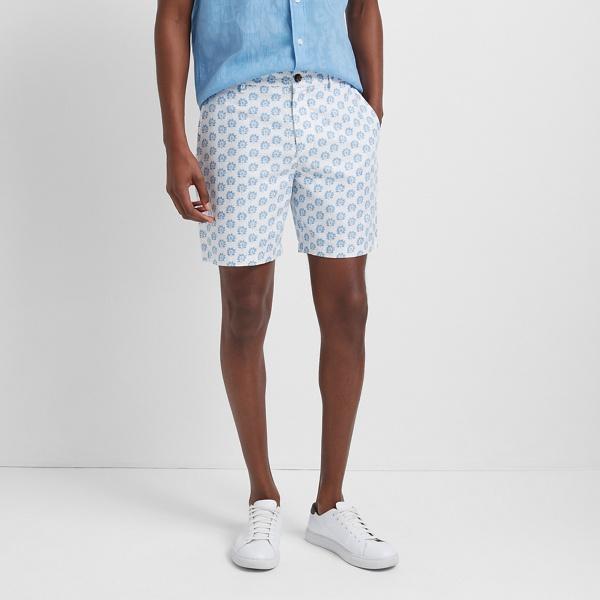 Club Monaco Blue/white Baxter 7 Sierra Floral Short