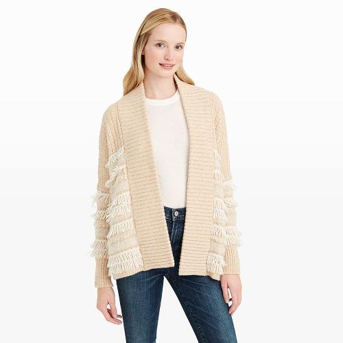 Club Monaco Color Brown M. Patmos Shearling Cardigan