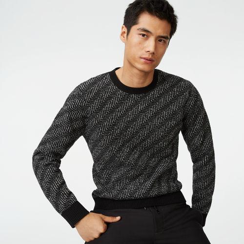 Club Monaco Color Black Diagonal Herringbone Crew