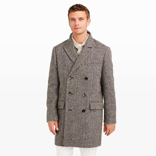 Club Monaco Color Black Herringbone Topcoat
