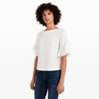 Club Monaco Color White Hatleth Ruffle-sleeve Top
