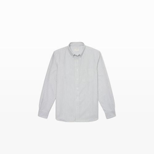 Club Monaco Color White/grey Classic-fit Oxford Stripe