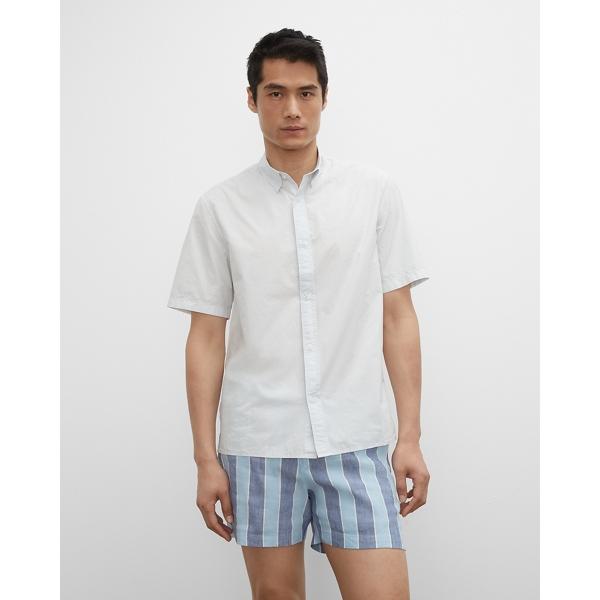 Club Monaco Short Sleeve Tea Dyed Poplin Shirt