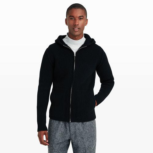 Club Monaco Color Black Ten C Hooded Zip Sweater