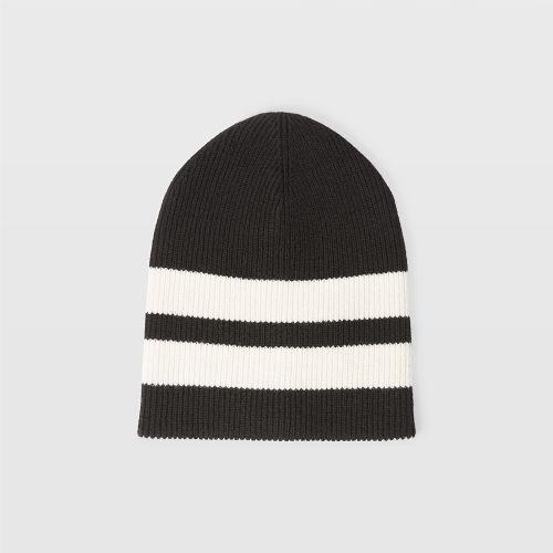 Ib Color Black Reversible Sport Stripe Beanie