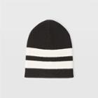 Ib Color Black Reversible Sport Stripe Beanie