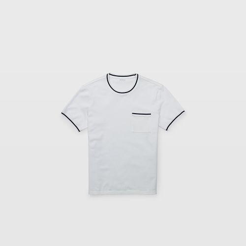 Club Monaco Color White Ss Pique Crew Tee