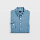 Club Monaco Bright Blue Slim Linen Shirt