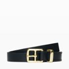 Club Monaco Color Black Center Bar Keeper Belt In Size 30