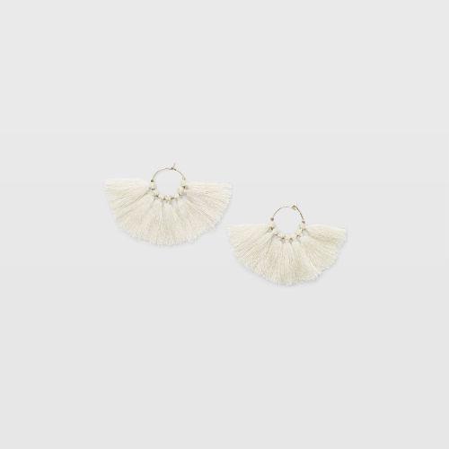 Club Monaco Color White Serefina Fringe Hoop Earring