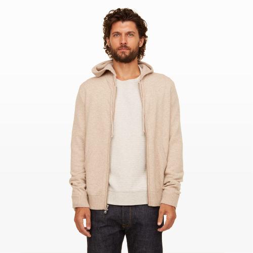 Club Monaco Color White Cashmere Hoodie In Size Xs