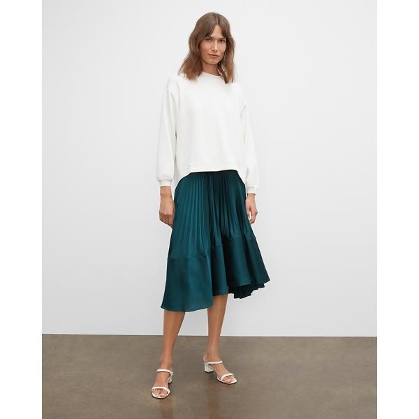 Club Monaco Pleated Flounce Midi Skirt