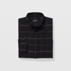 Club Monaco Black Multi Stripes Slim Windowpane Flannel Shirt
