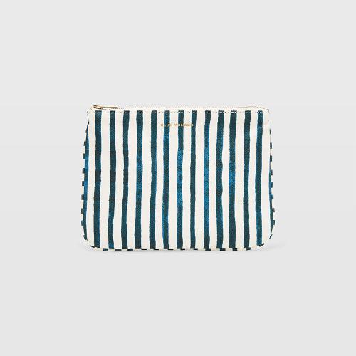 Club Monaco Cm Striped Canvas Logo Pouch