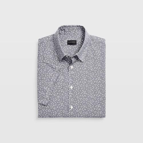 Club Monaco Color Blue Slim Short-sleeve Agave Shirt