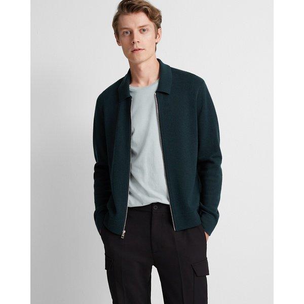 Club Monaco Green Milano Full-zip Merino Jacket