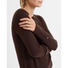 Club Monaco Chocolate Cashmere Button Cuff Sweater