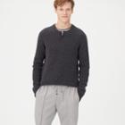 Club Monaco Color Grey Plaited Henley Sweater