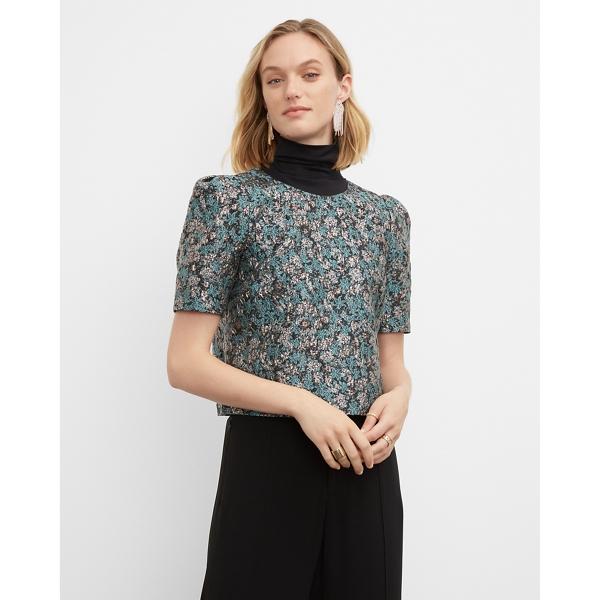 Club Monaco Brocade Puff Sleeve Tee