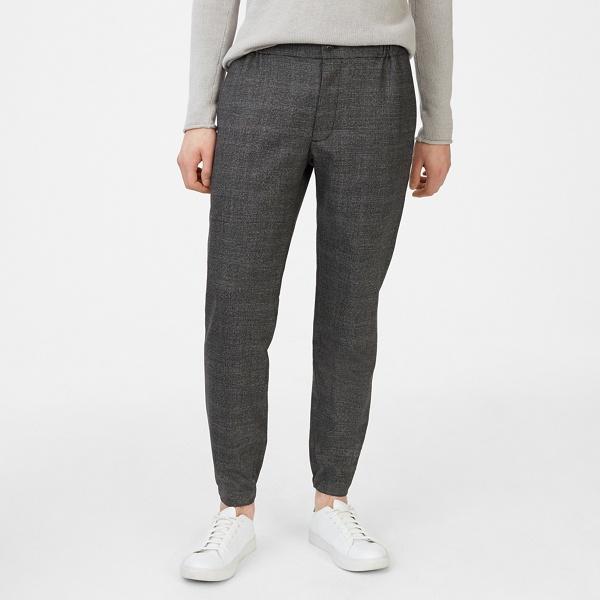 Club Monaco Black/grey Lex Houndstooth Linen Trouser
