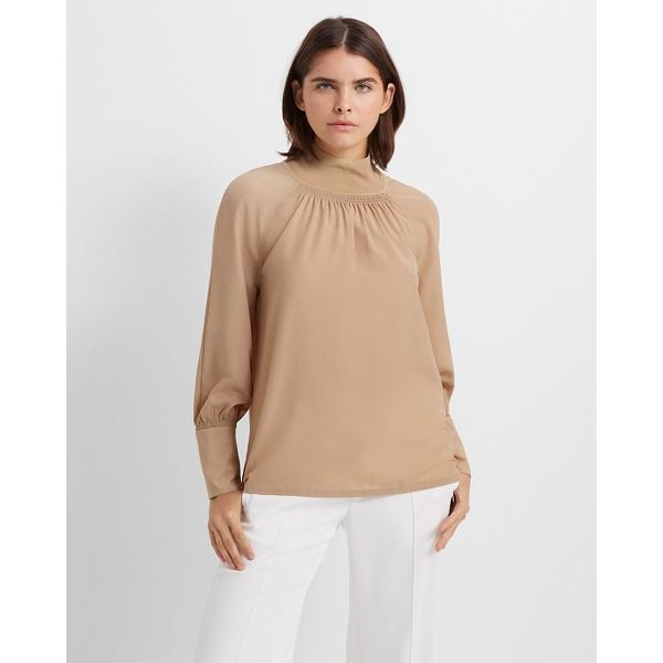 Club Monaco Golden Tan Rib-neck Blouse