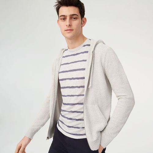 Cl Color Grey Boucle Full-zip Hoodie