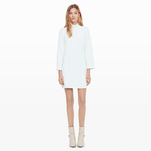 Club Monaco Color White Angile Knit Turtleneck Dress In Size S