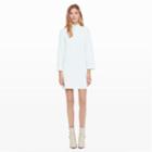 Club Monaco Color White Angile Knit Turtleneck Dress In Size S