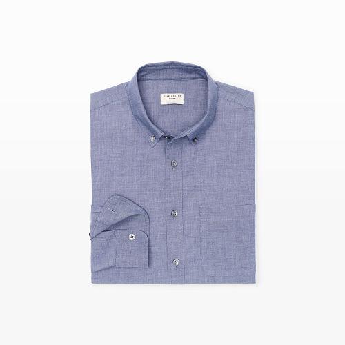 Club Monaco Color Blue Slim Chambray Shirt