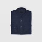 Club Monaco Color Blue Slim Grid Texture Shirt