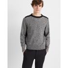 Club Monaco Black Mixed Material Crew