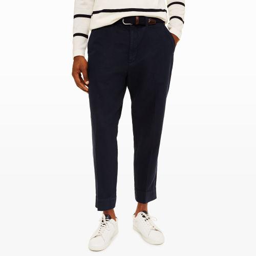 Club Monaco Color Navy Cropped Relaxed Trouser
