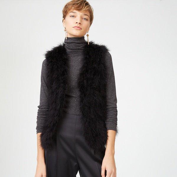Club Monaco Black Violet Feather Vest