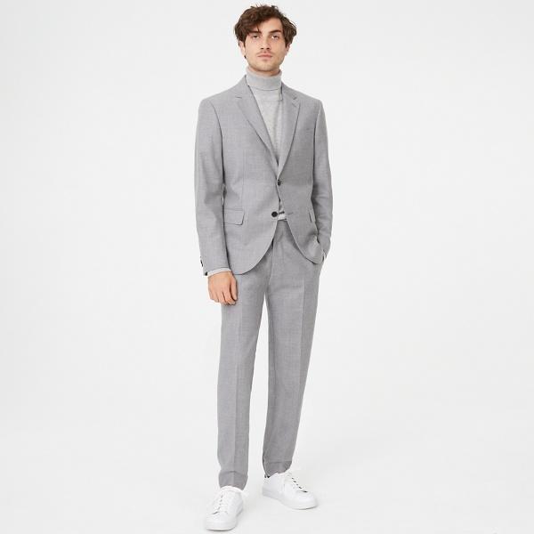 Club Monaco Light Grey Grant Wool Flannel Blazer