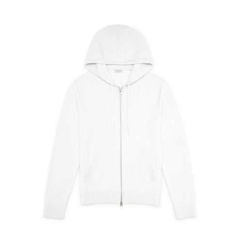 Club Monaco Color White Cashmere Hoodie In Size Xl