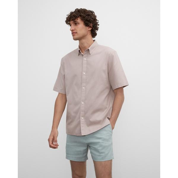 Club Monaco Short Sleeve Lightweight Oxford Shirt