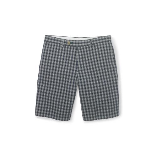 Club Monaco Color Green Tab-front Plaid Short