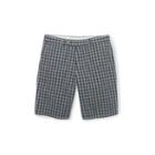 Club Monaco Color Green Tab-front Plaid Short