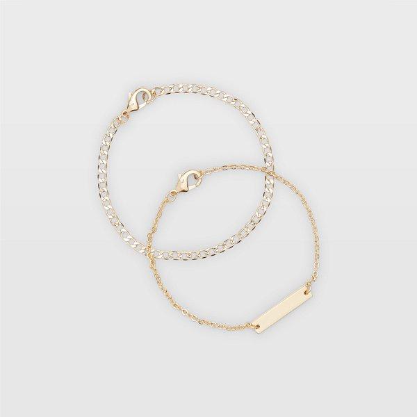 Club Monaco Gold Bar Bracelet Set