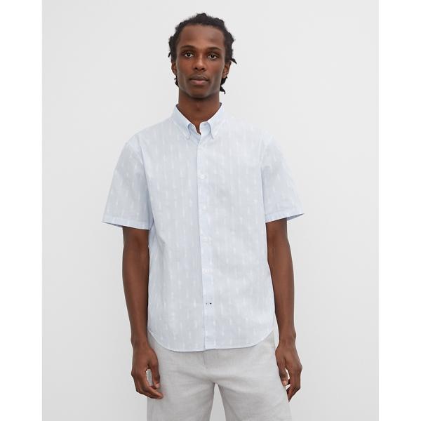 Club Monaco Short Sleeve Jacquard Shirt
