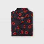 Club Monaco Black/red Camp Collar Pinwheel Shirt