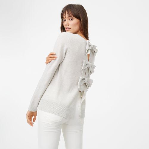 Club Monaco Color Grey Sidone Bow Cashmere Sweater