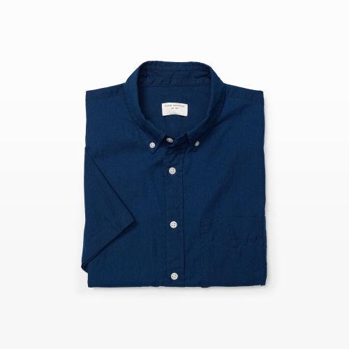 Club Monaco Color Blue Short-sleeve Indigo Shirt