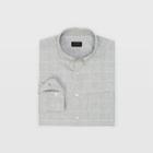 Club Monaco Color Grey Slim Windowpane Flannel Shirt