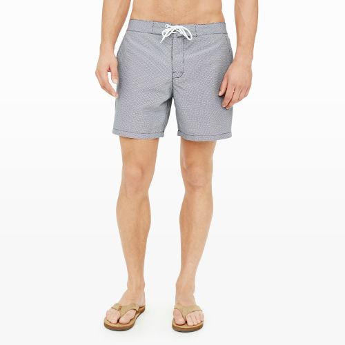 Club Monaco Color Blue 6 Geo Print Board Short