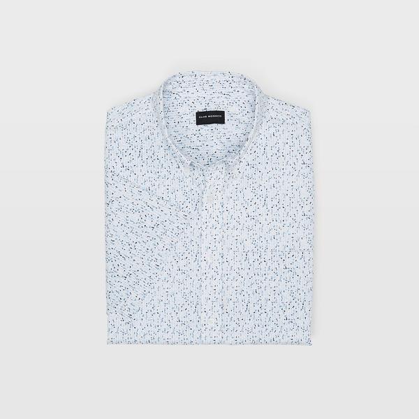Club Monaco White Multi Slim Short-sleeve Dots Shirt